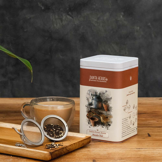 Indian Exotic Assam Masala Chai - Danta Herbs Tea Tin Caddy
