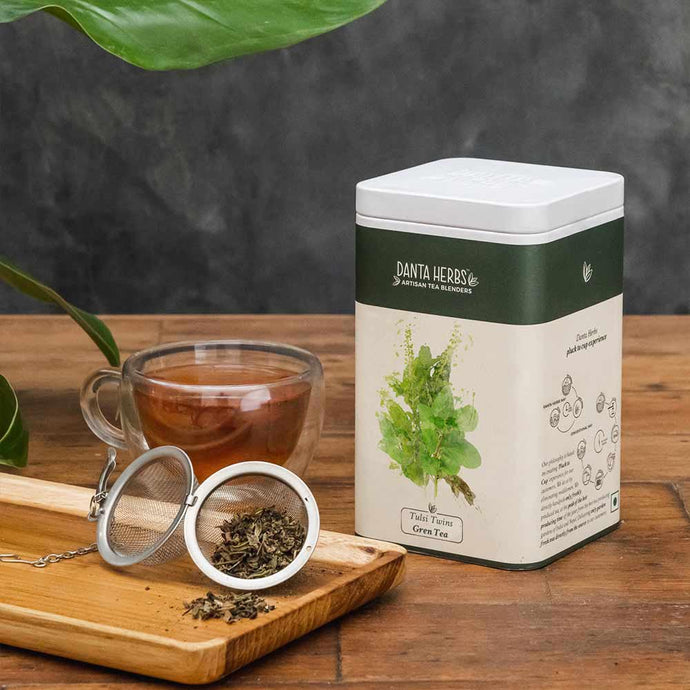 Tulsi Twins Green Tea - Tin Caddy