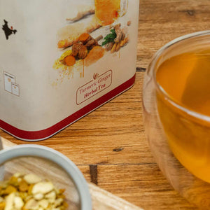 Danta Herbs Tea -Turmeric Ginger Herbal Tea - Tin Caddy